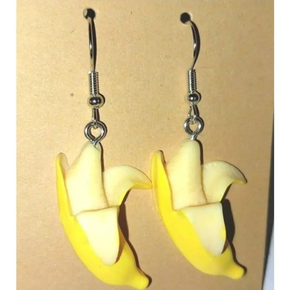 Hand CRAFTED Split Banana Earrings